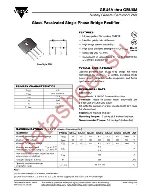 GBU6J-E3/45 datasheet  